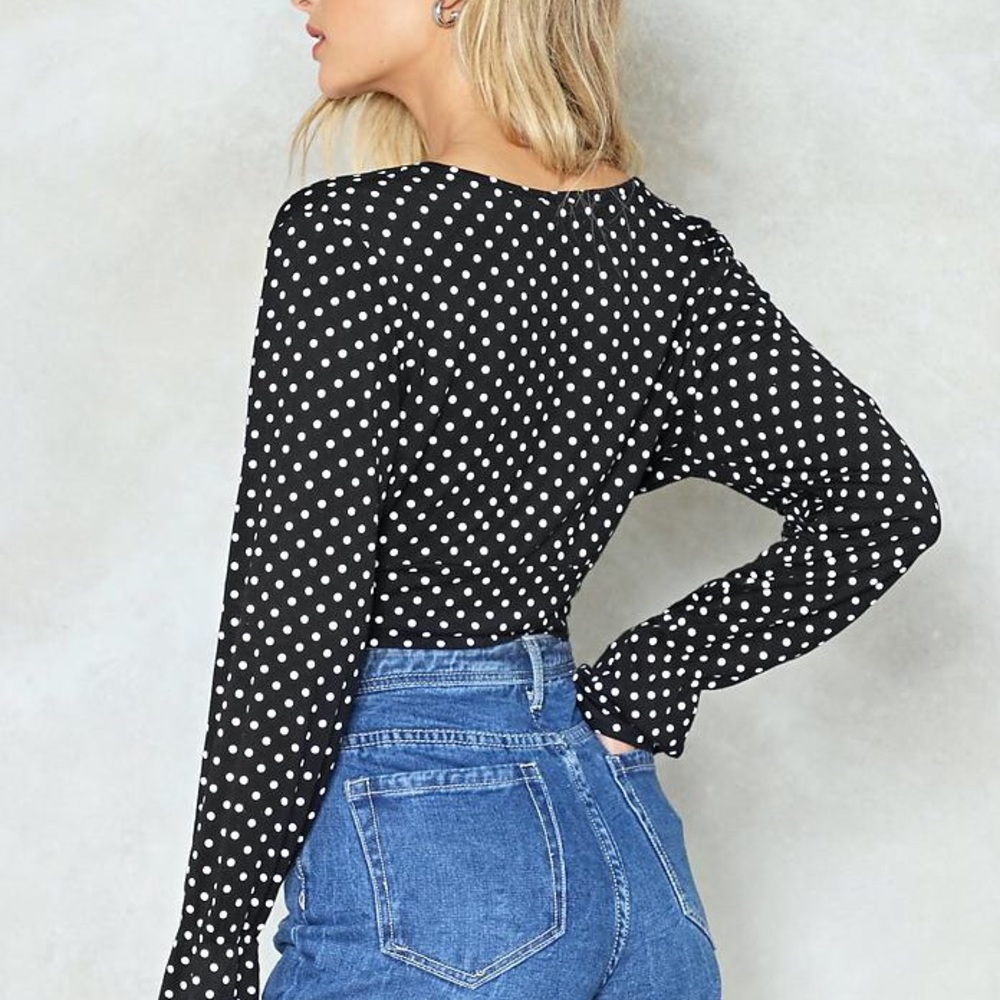 ๐ polka dot crop top sz 4 โจ - Picture 3 of 3